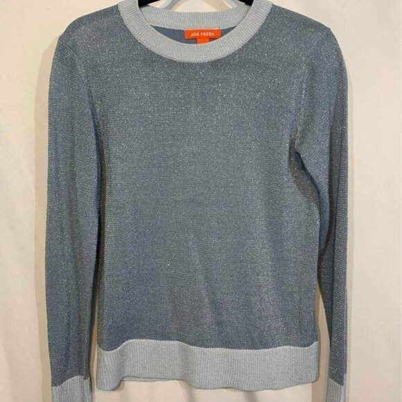 𝅺WOMAN’S blue sparkle crew neck sweater. Size small. New condition - Picture 1 of 6